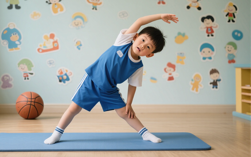 幼儿园大班在健身的孩子 幼儿园大班在健身的孩子